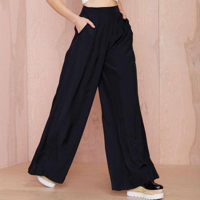 Pantalon large crêpe stretch 