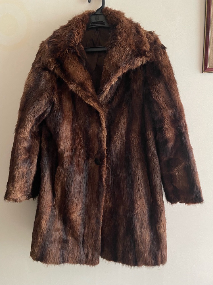 Manteau fourrure maron
