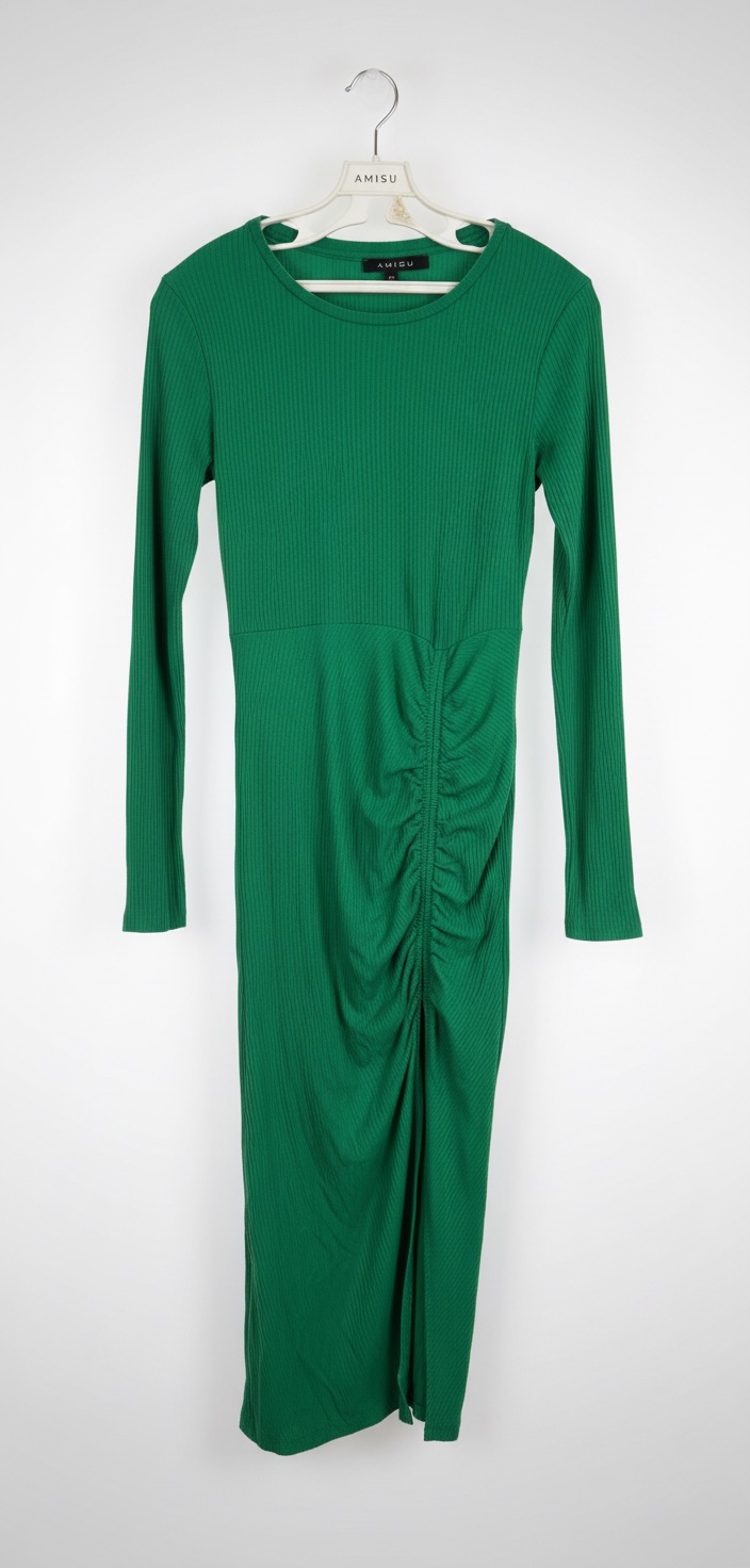 Robe vert longue ajustee