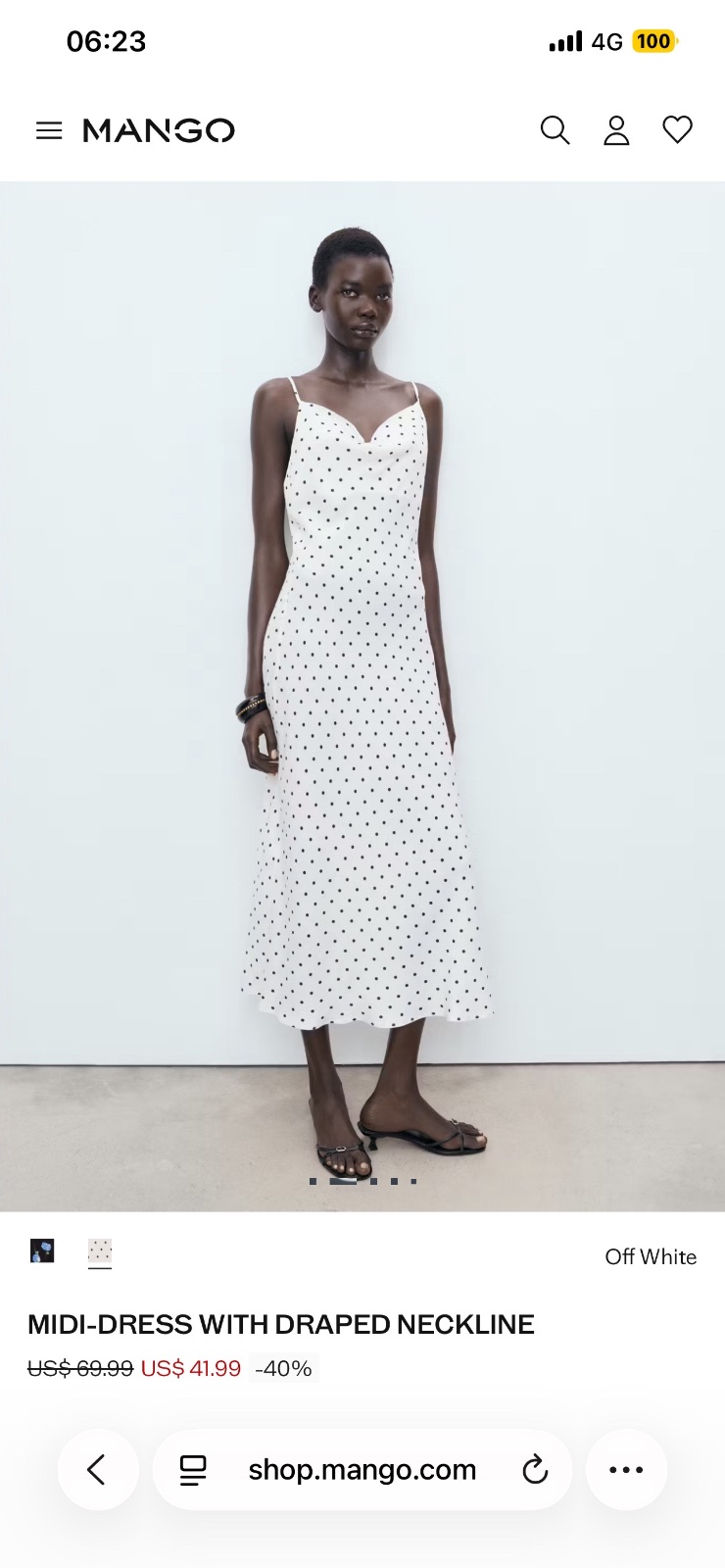 Robe blanch polkadots 🤍🖤 de la marque MANGO 