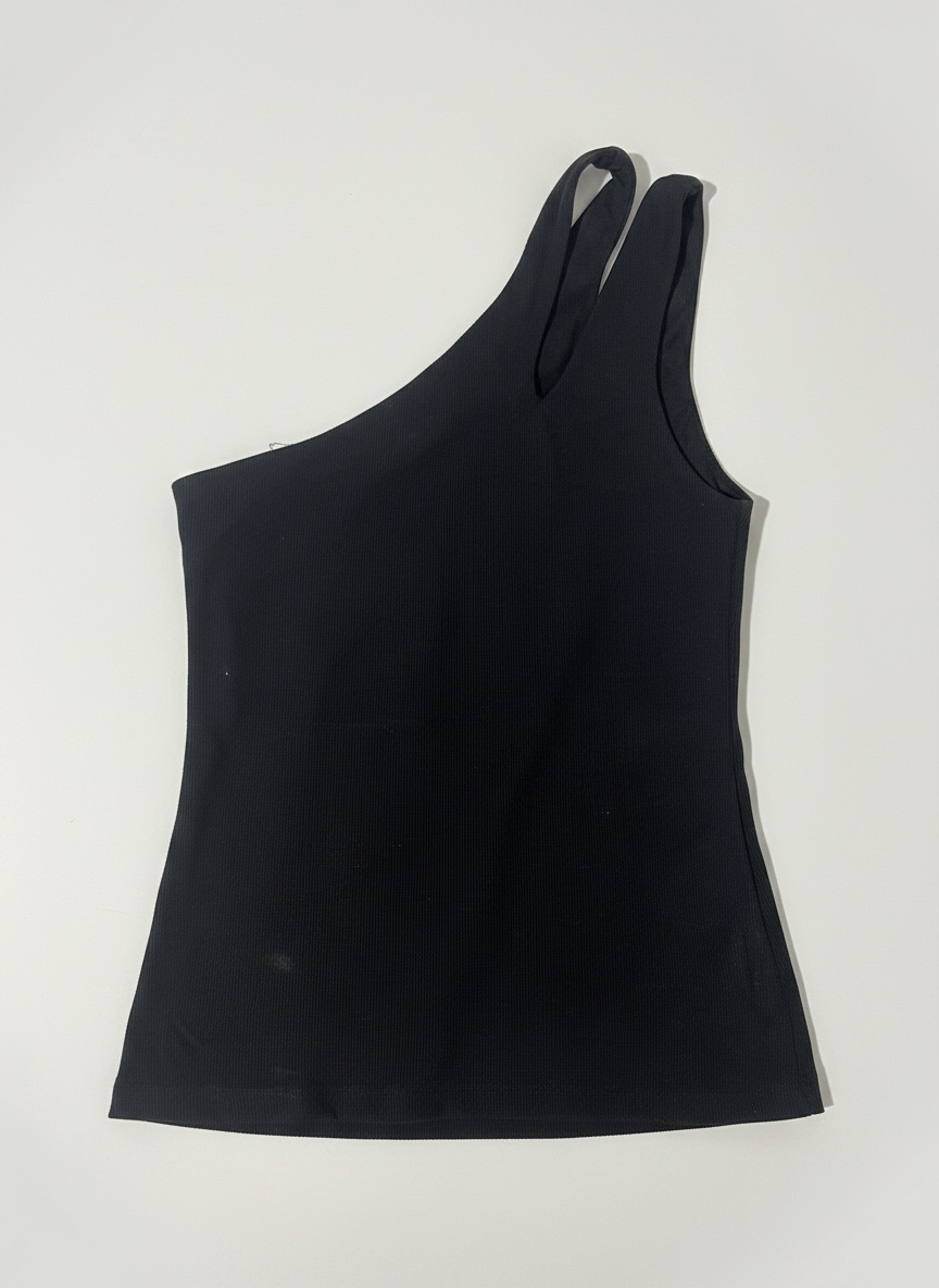 Débardeur noir one shoulder 