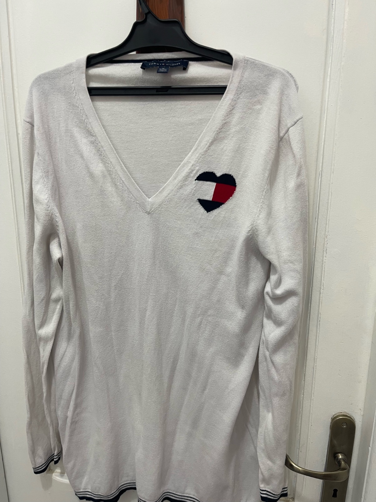 Pull TOMMY HILFIGER col V a logo 