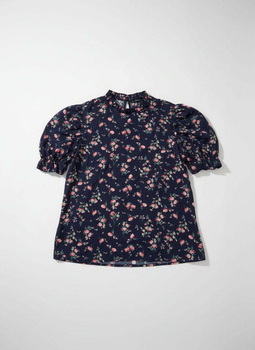 Chemise bleue fleurie SHEIN
