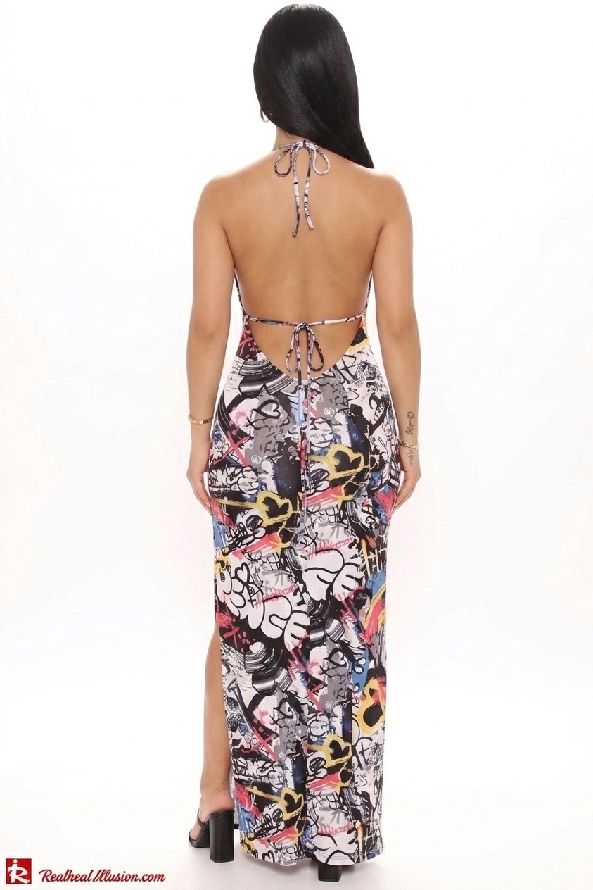Robe longue moulante dos nus