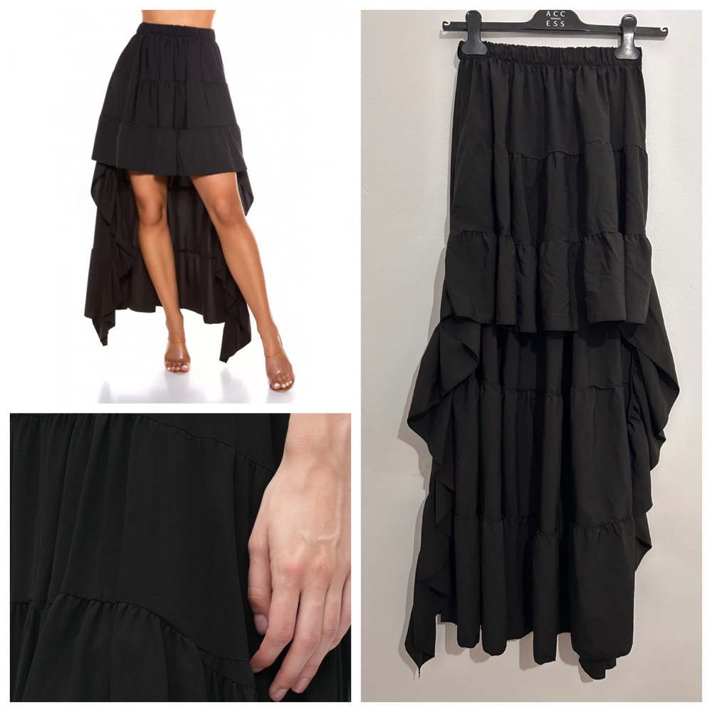 Jupe asymétrique à volants