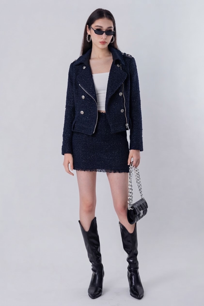 Guess tweed biker