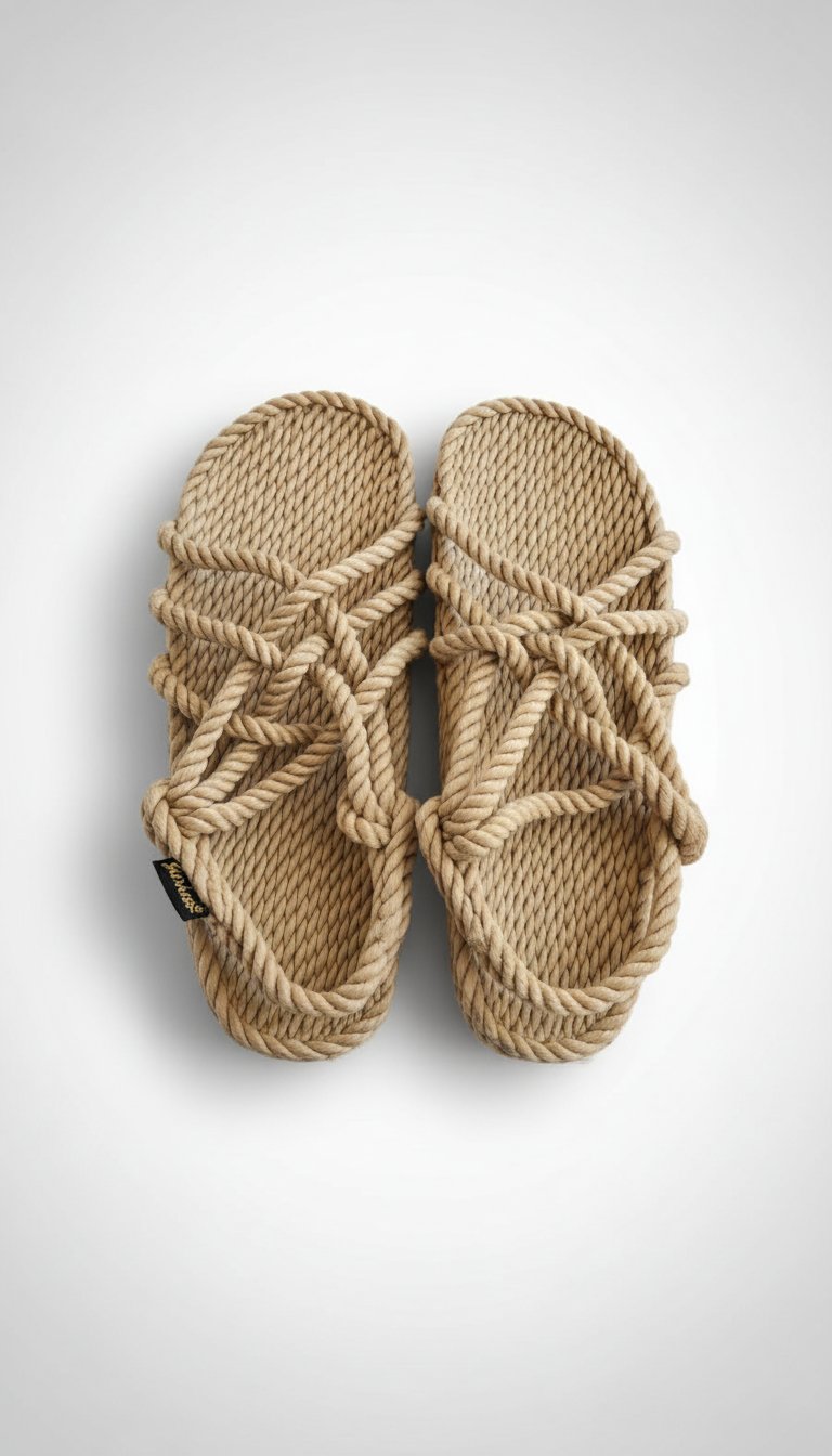 Nomadic State of Mind camel rope sandals featuring