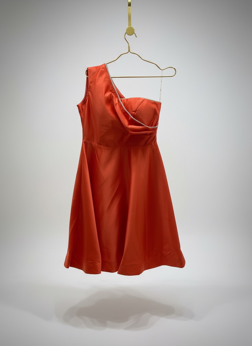 Robe de soirée satinée orange