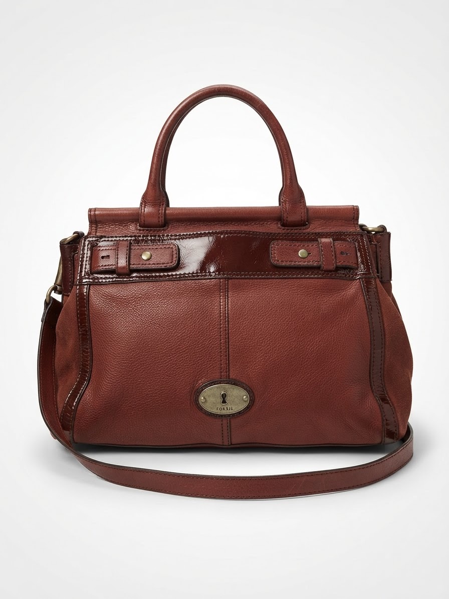 Sac à main Fossil Maddox rouge bordeaux vrai cuir avec bandouliére 