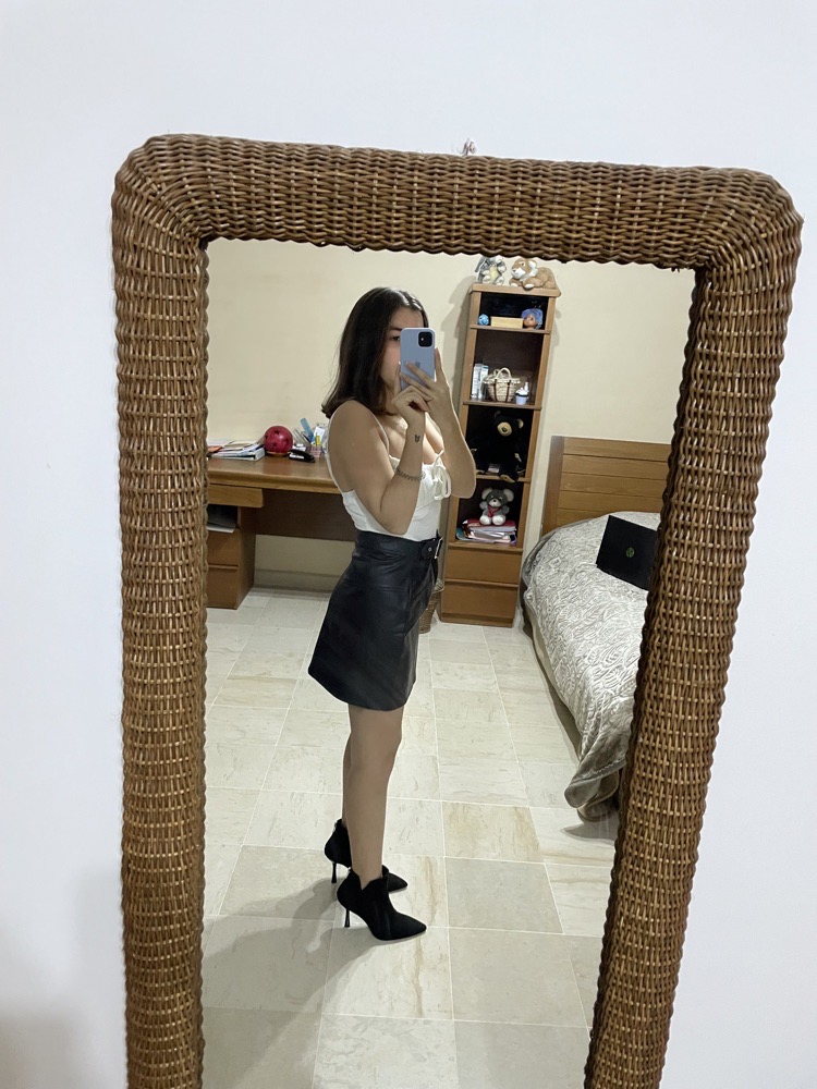 Jupe cuir noir