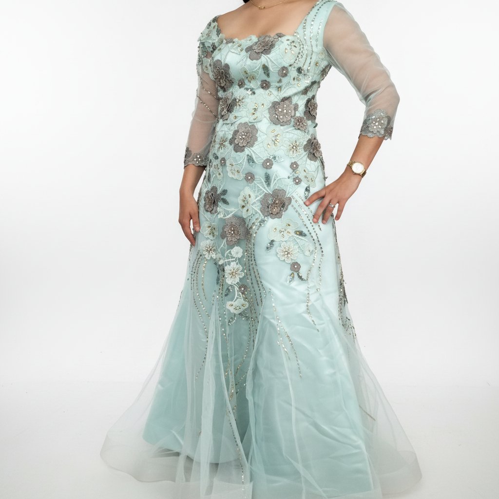 Robe soirée vert d eau