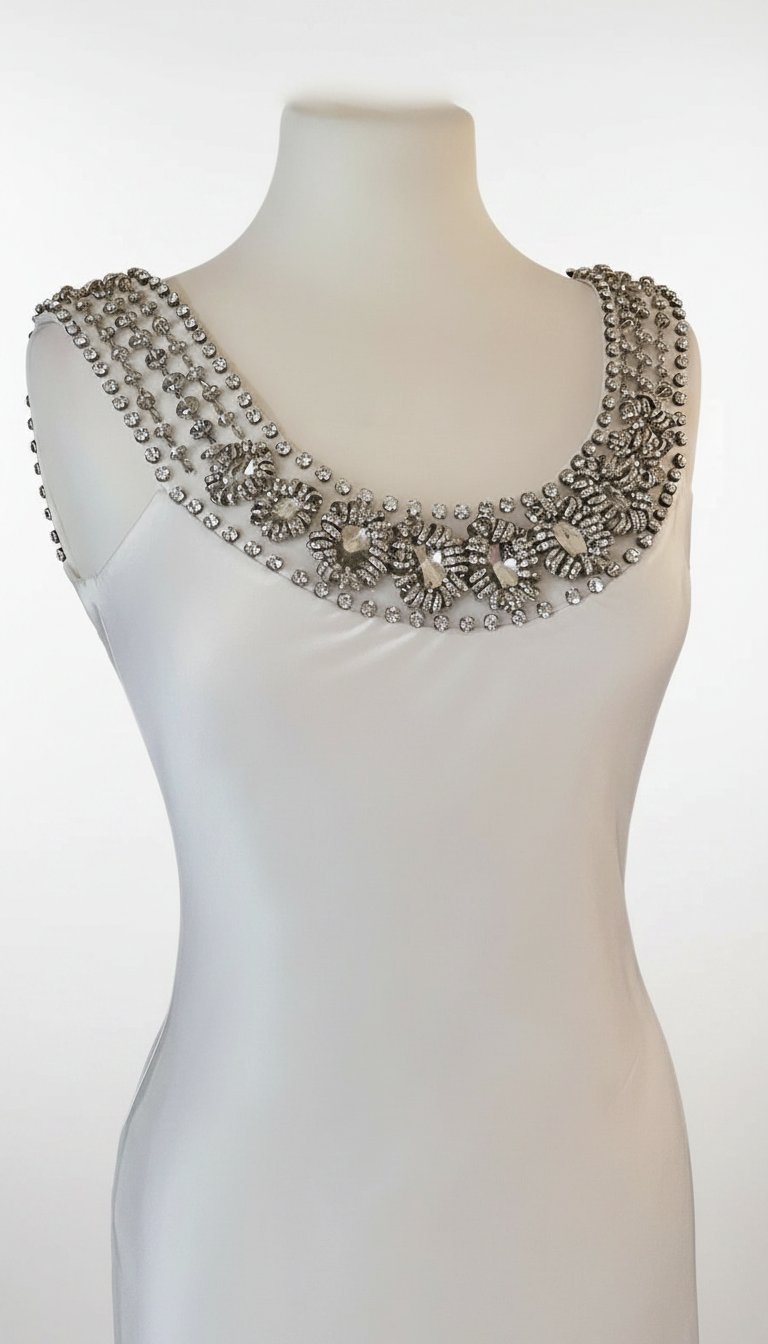 Robe soirée blanc cassé 