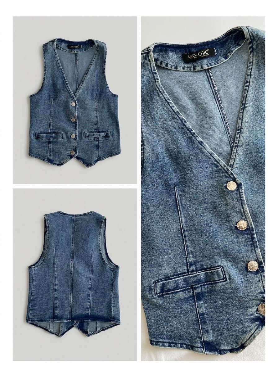Denim veste sans manches