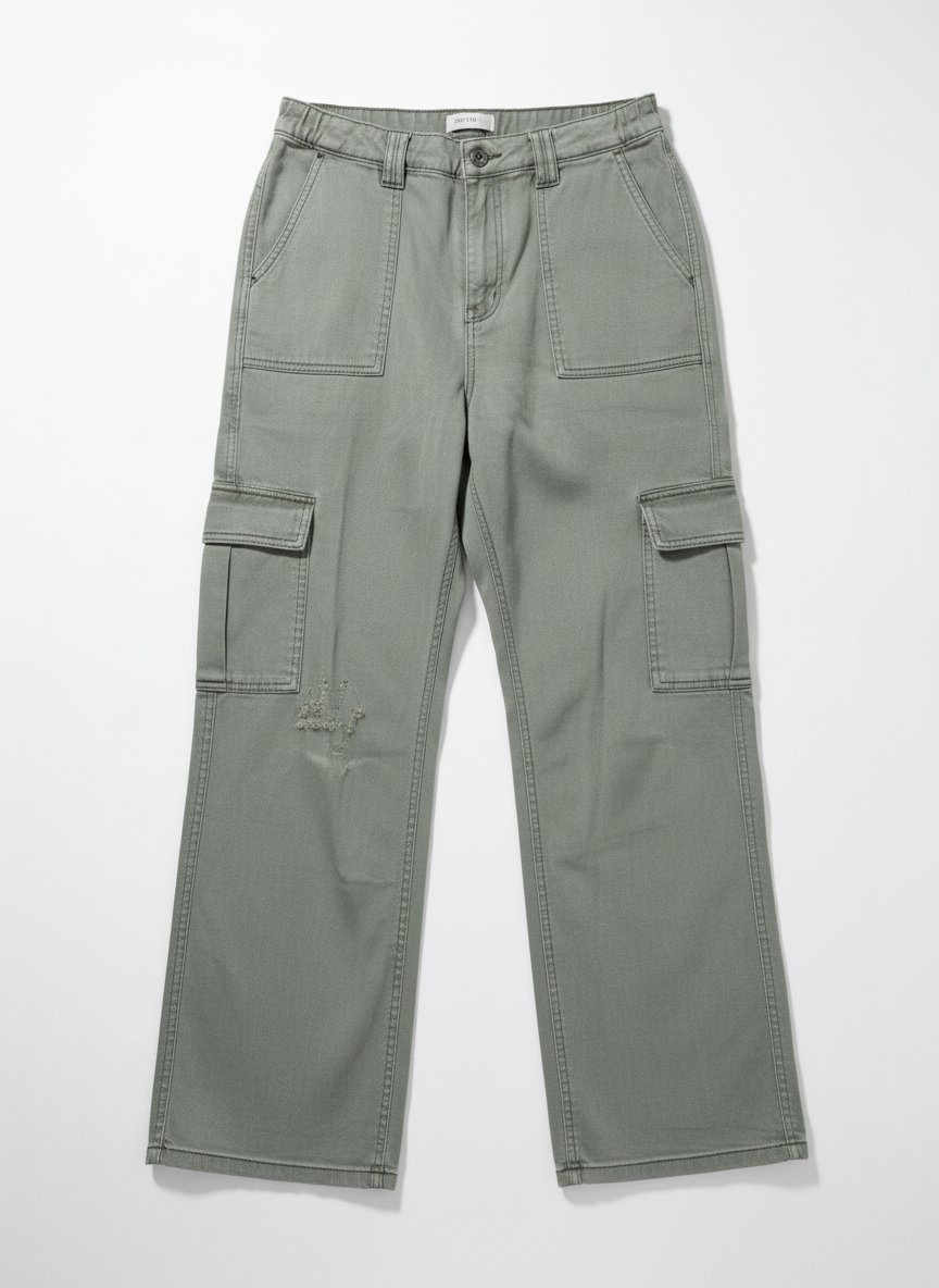 Jean baggy vert kaki