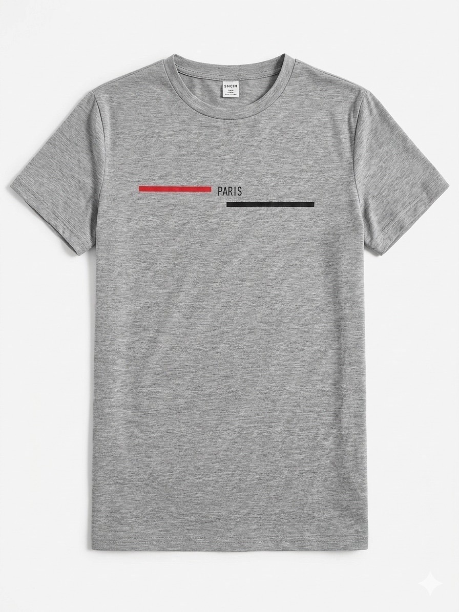 T-shirt gris chiné stylé 