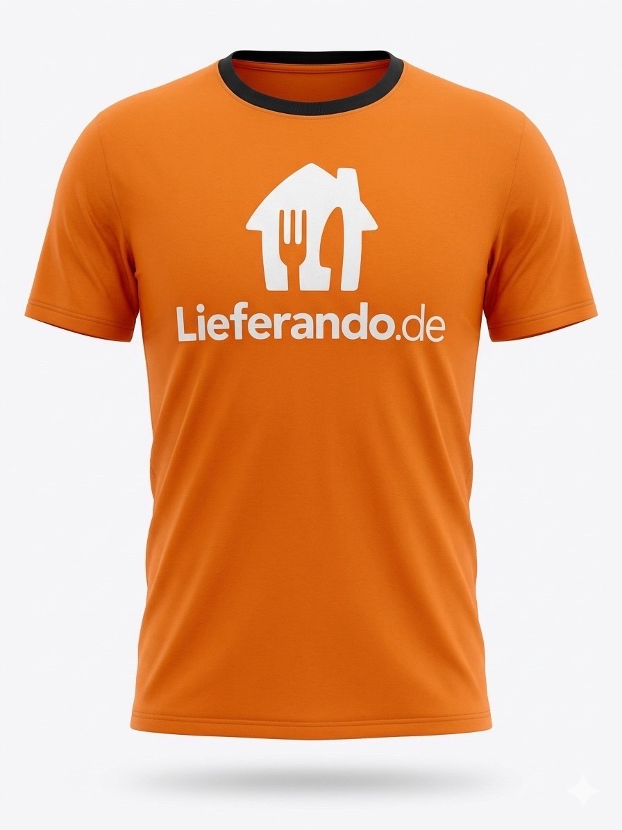 T-shirt orange "Lieferando.de" taille S 