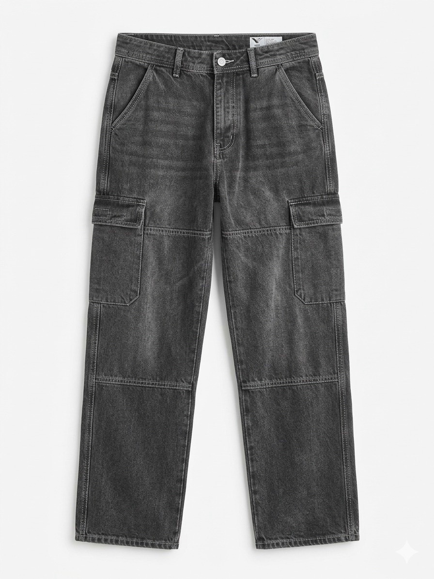 Pantalon Cargo noir Délavé 👖 W:28 FIT