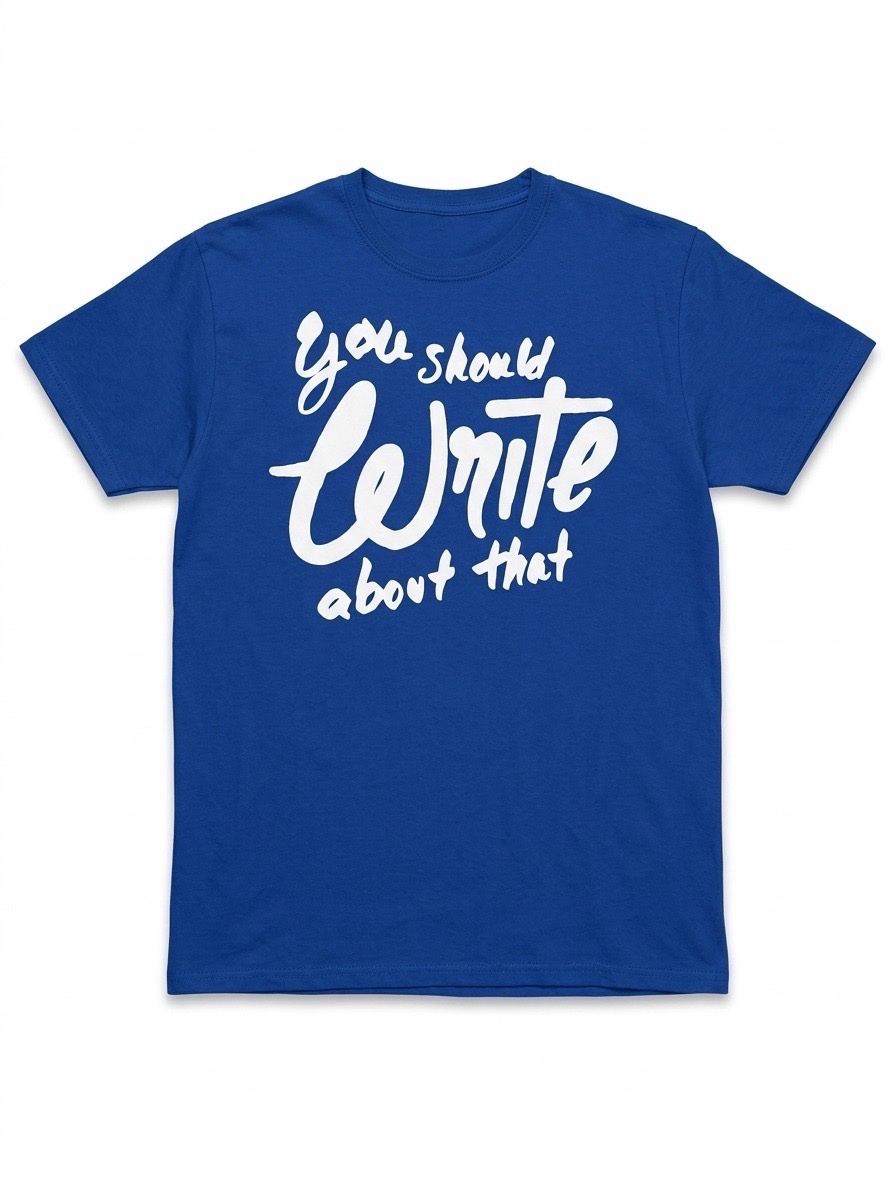 T-shirt bleu royal avec message créatif Taille :13-14years old 