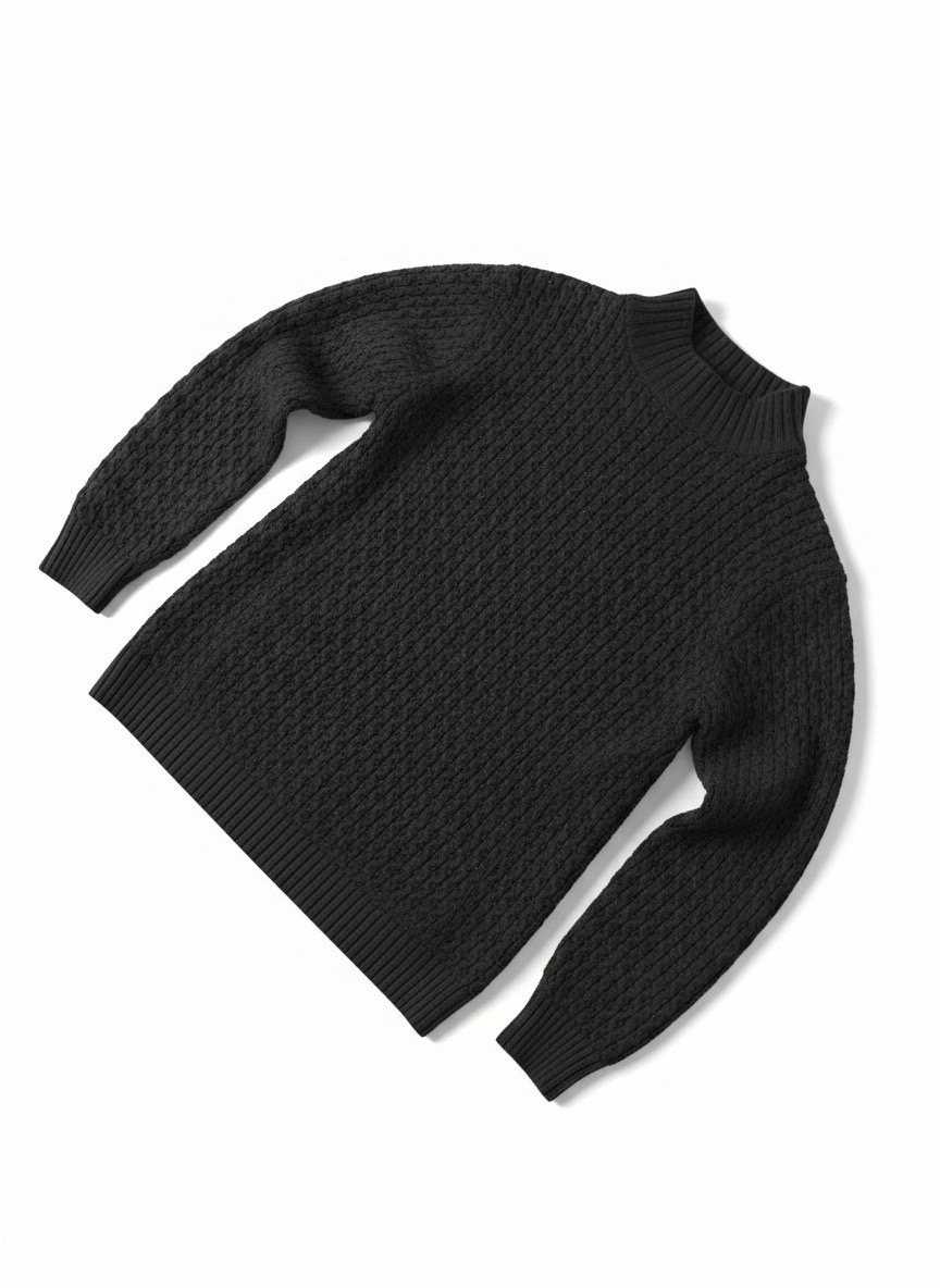 🖤 Pull en Maille Torsadée Noir – Élégance & Chaleur 🖤