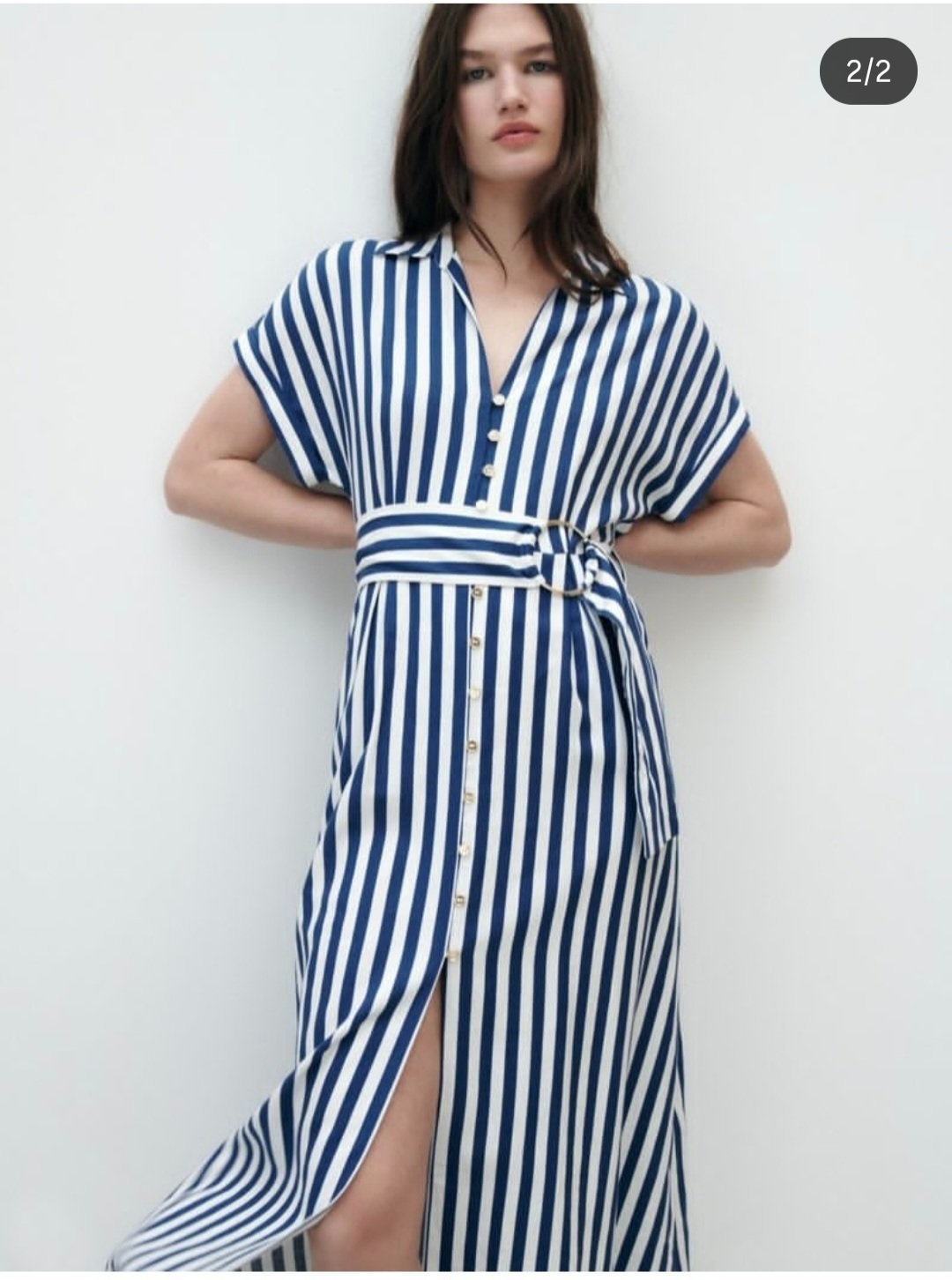 Robe avec rayures bleu ZARA