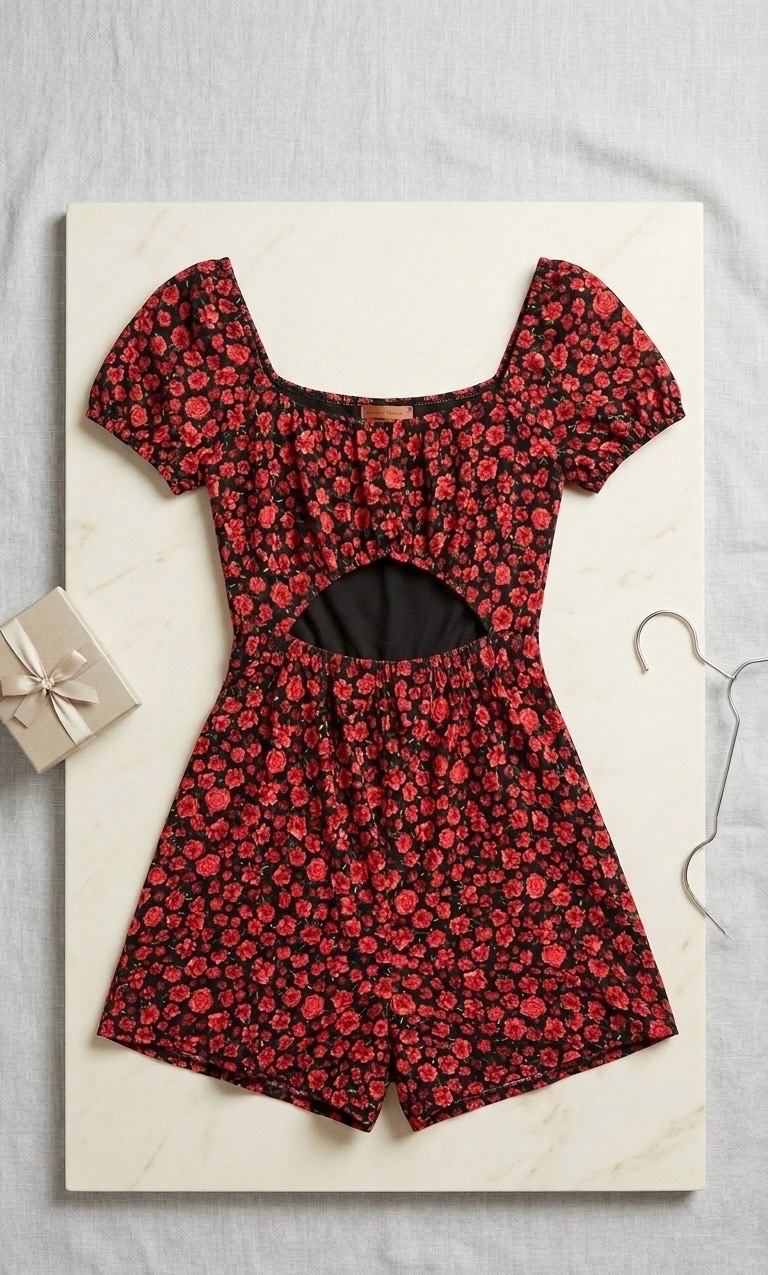 Combishort noir et rouge