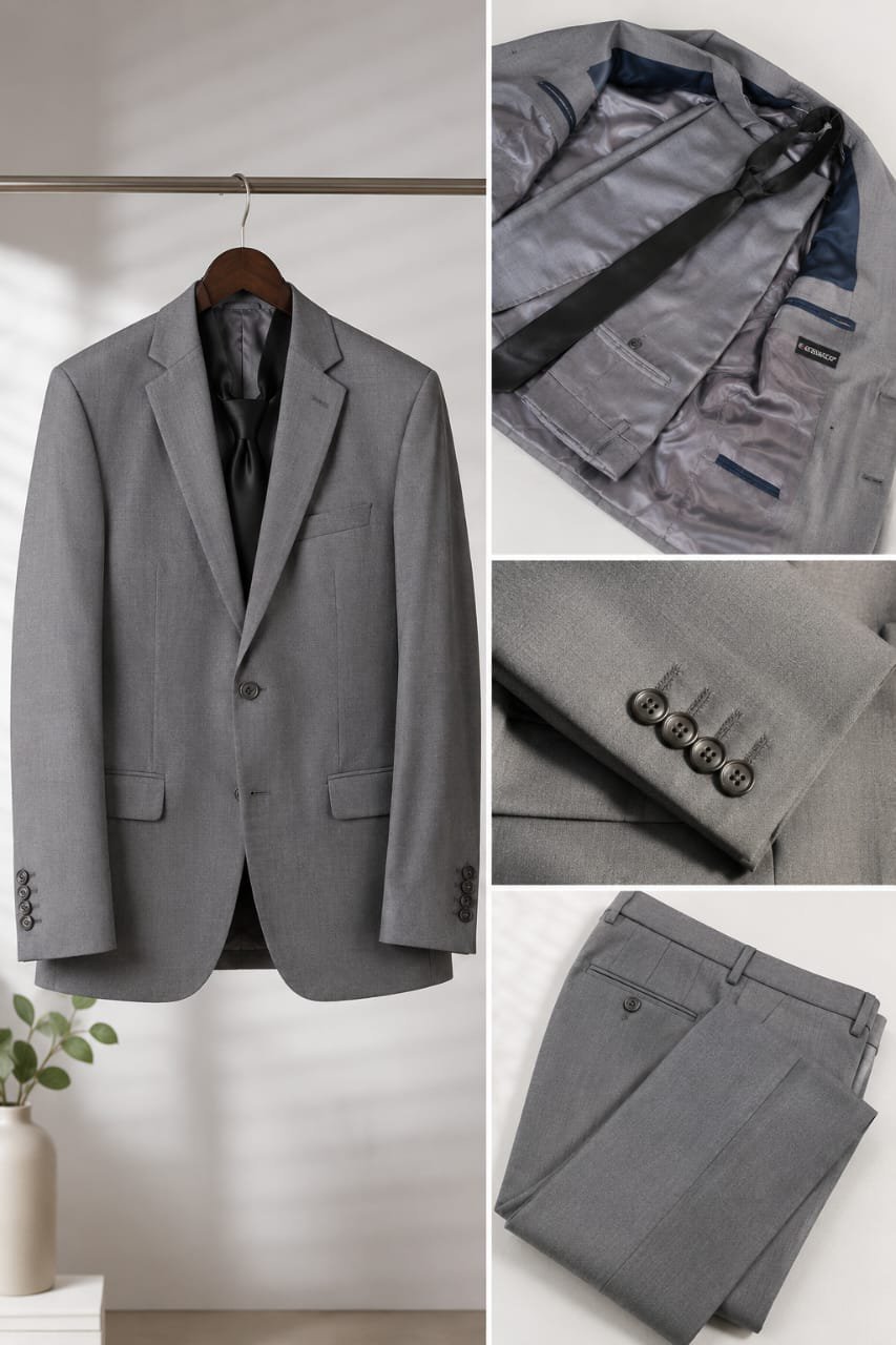 Costume homme élégant gris – Style chic et raffiné