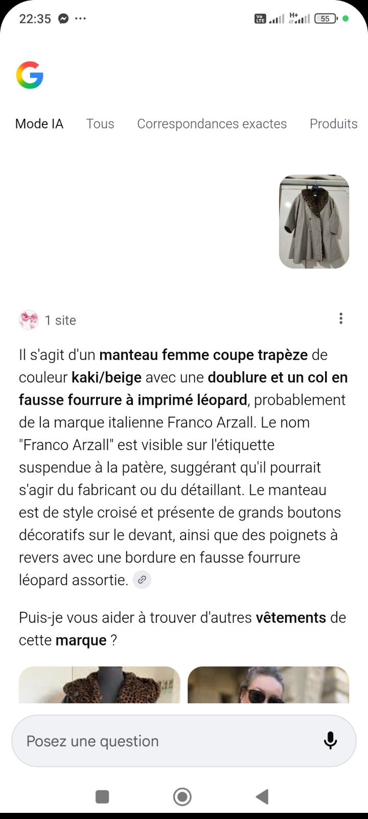 Manteau pour femme kaki