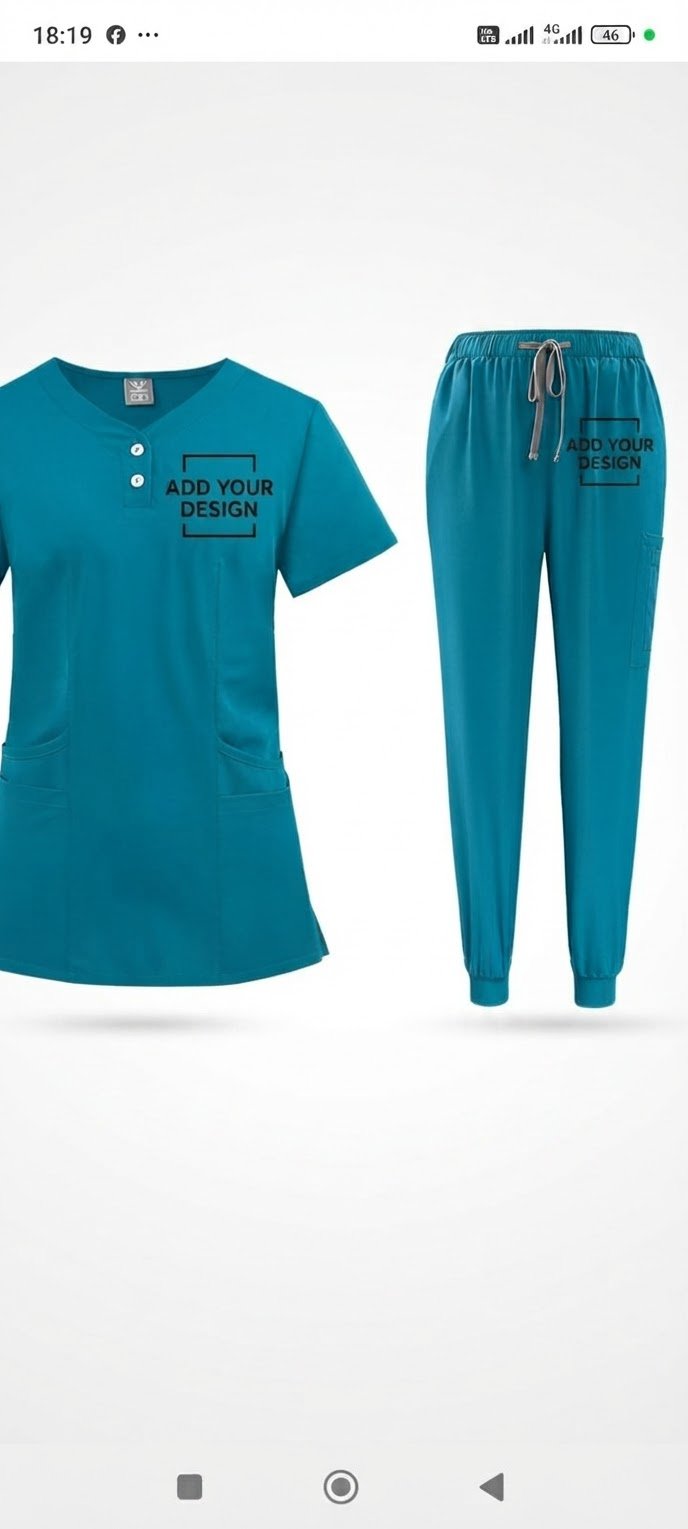 Tenue de travail bleu canard 