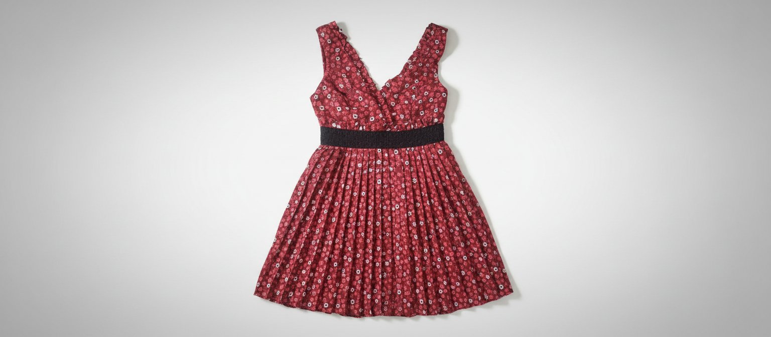 Jolie robe plissée avec doublure 