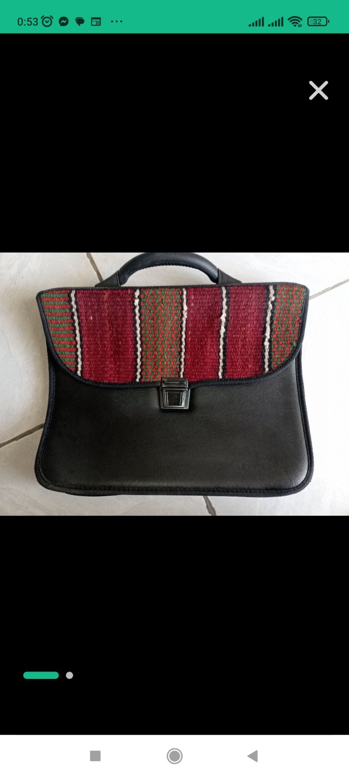 Cartable noir cuir 