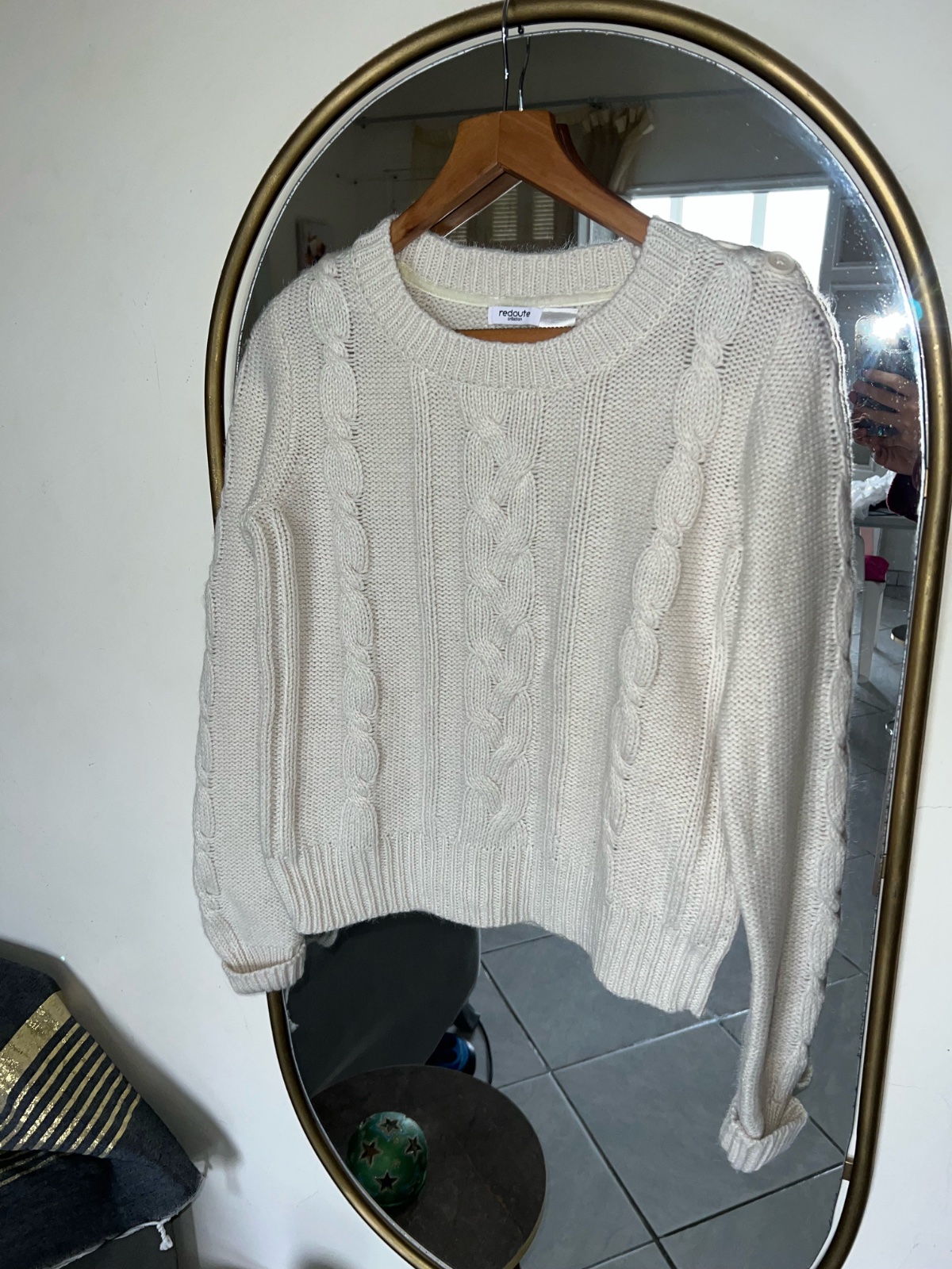 Pull blanc casé chic 