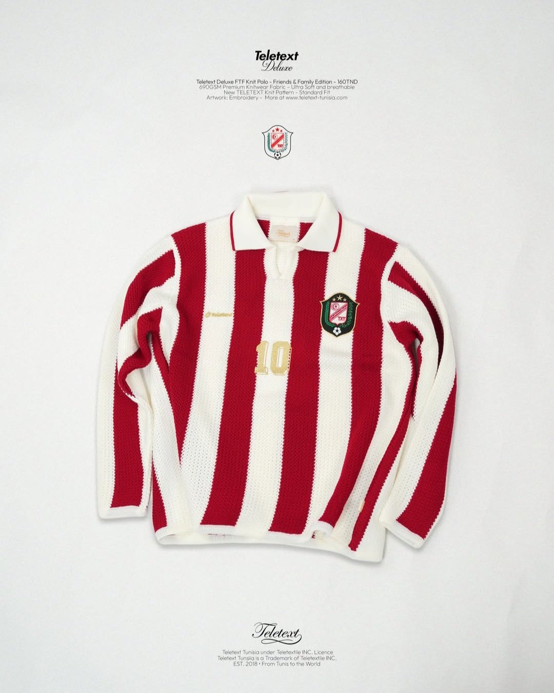 Pull rouge et blanc