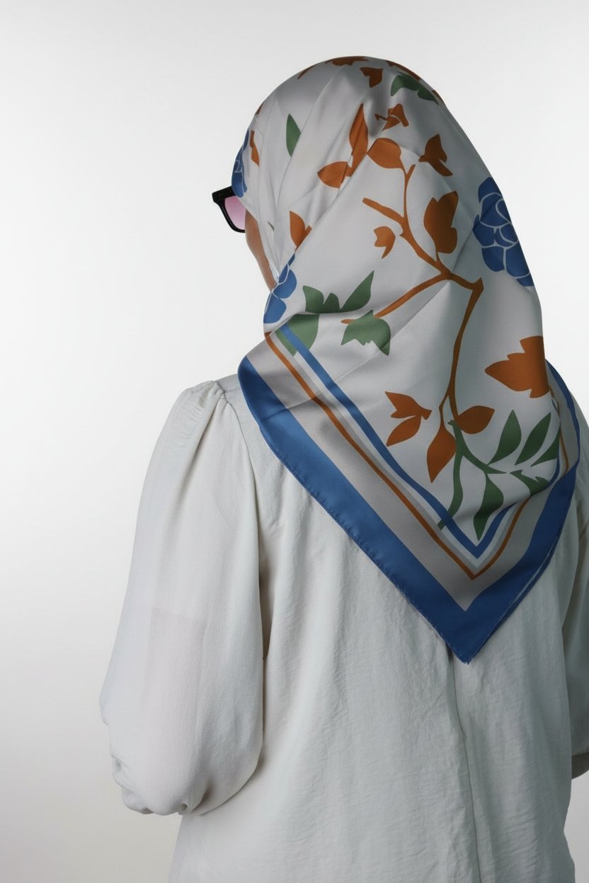 Foulard carré, soie satiné 