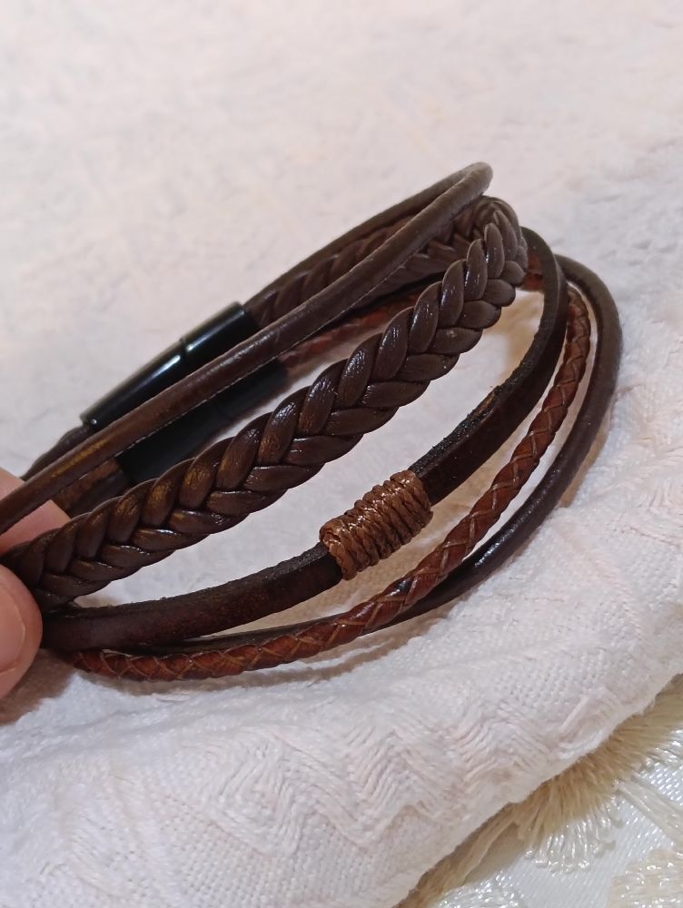 Bracelet cuire marron