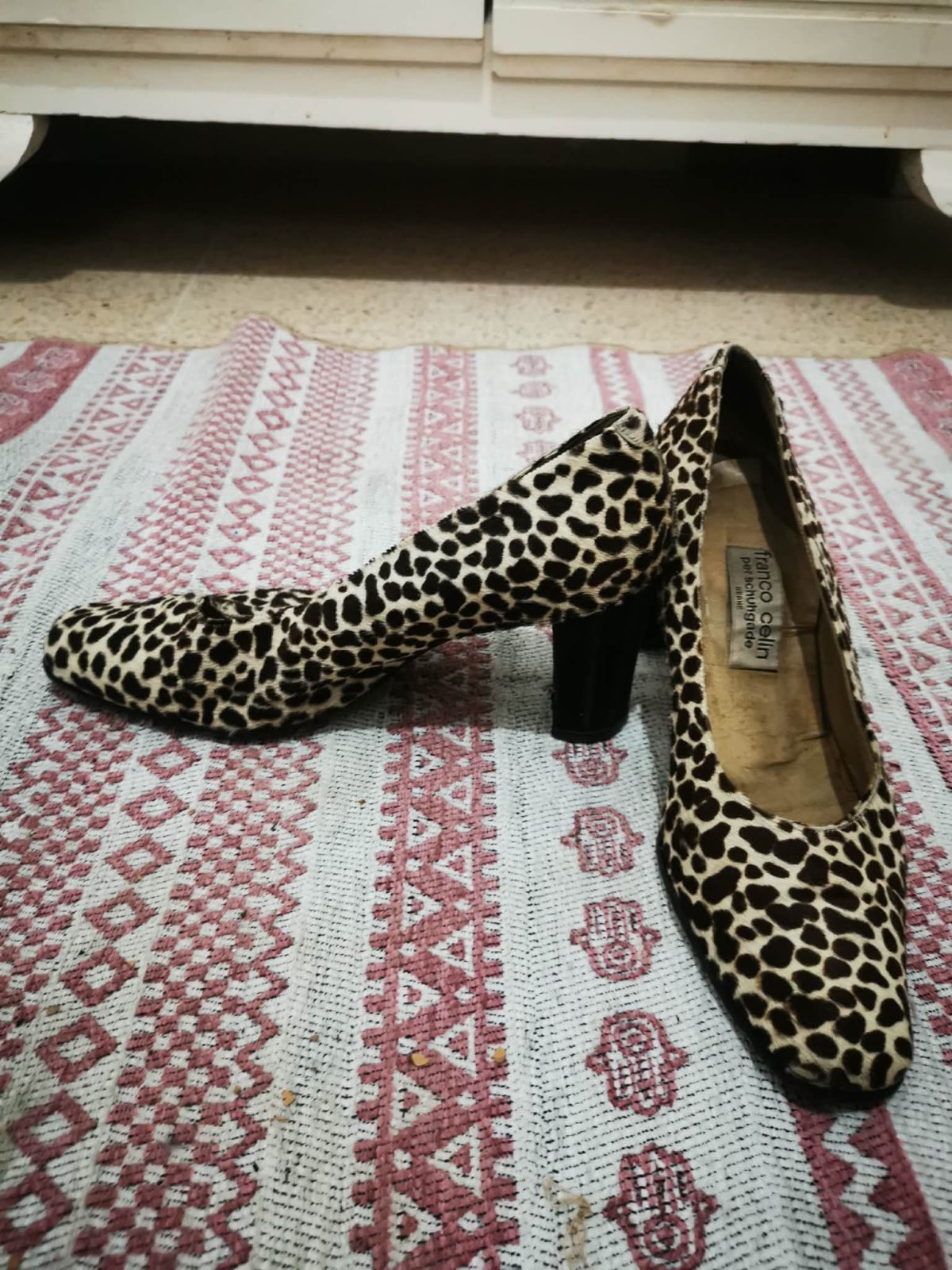 90's leopard heels