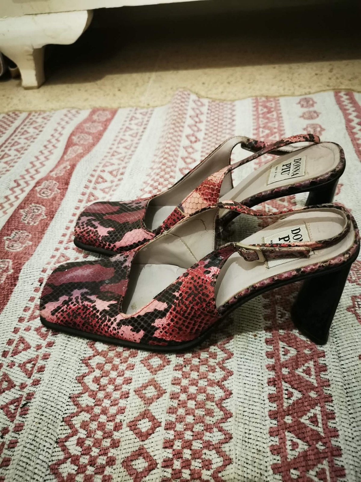 90s model heels pink leopard