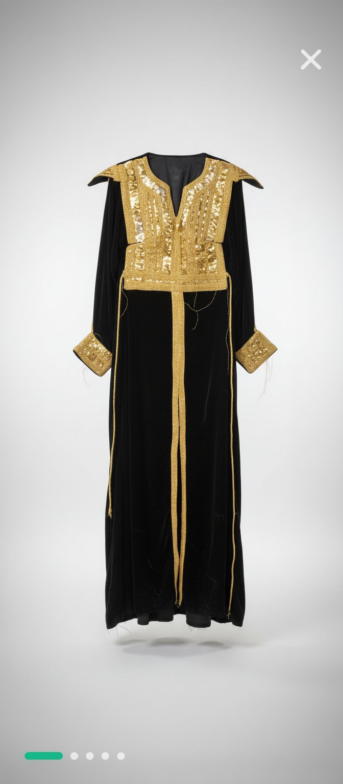 Jebba originale en velour Noire & Doré 