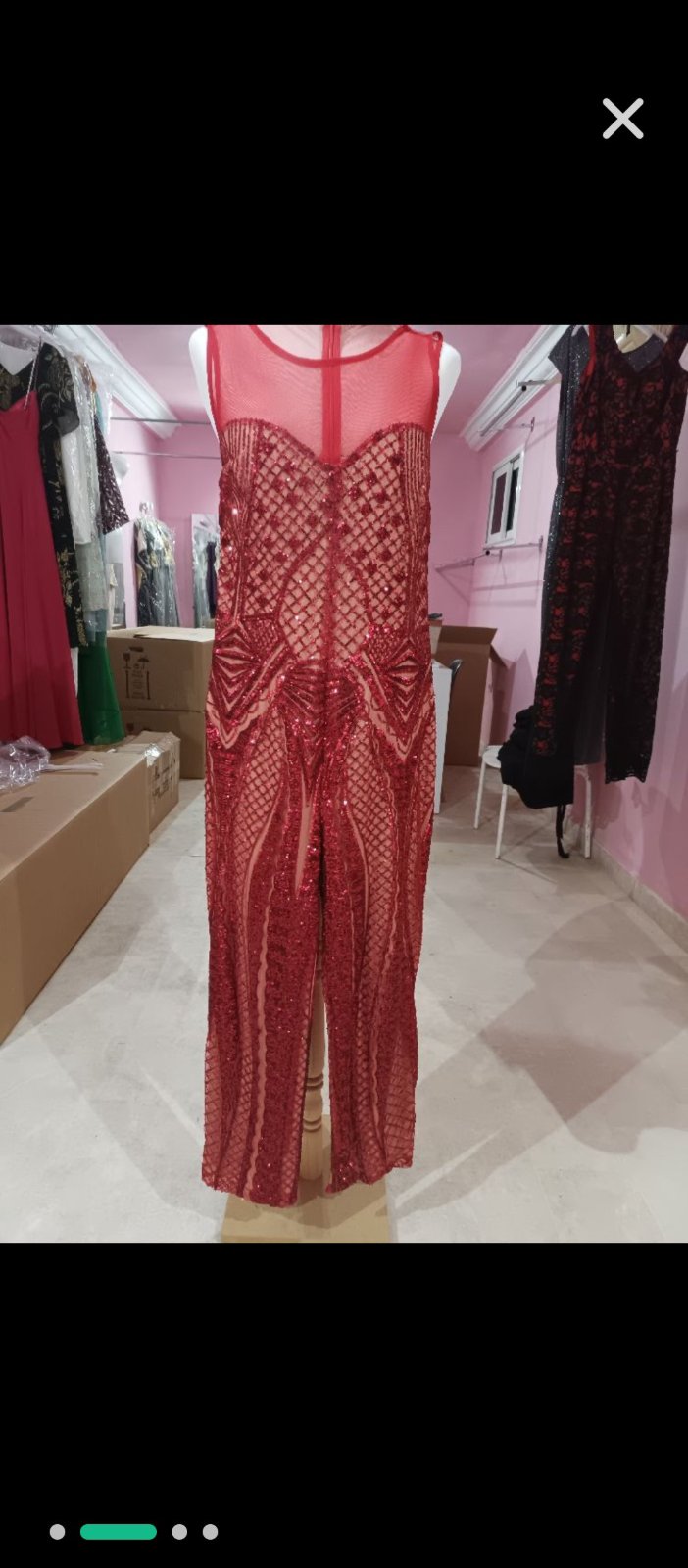 Combinaison soirée en rouge