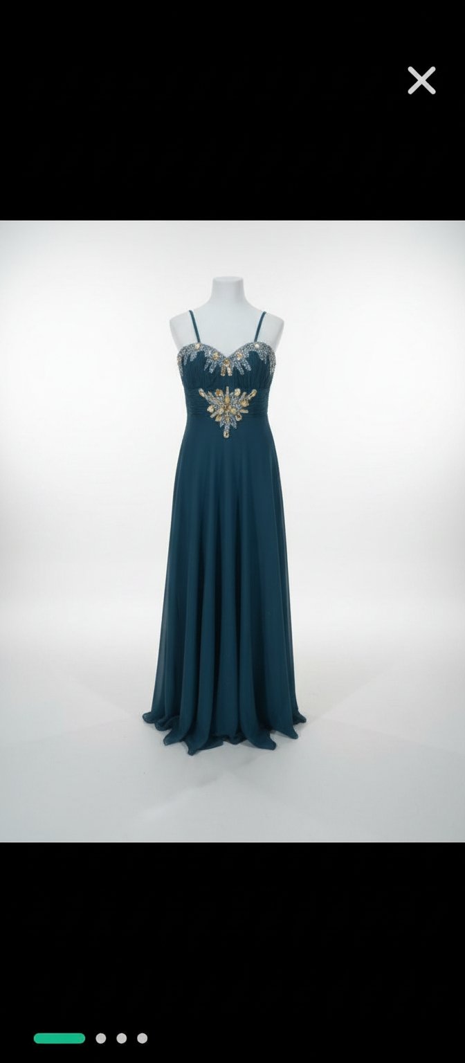 Robe soirée en vert émeraude 
