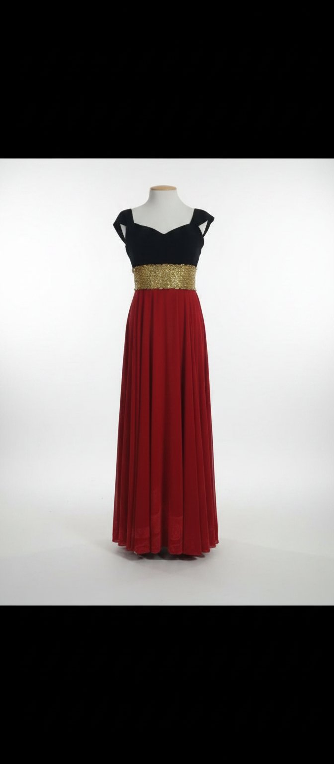 Robe en velour bi-couleur