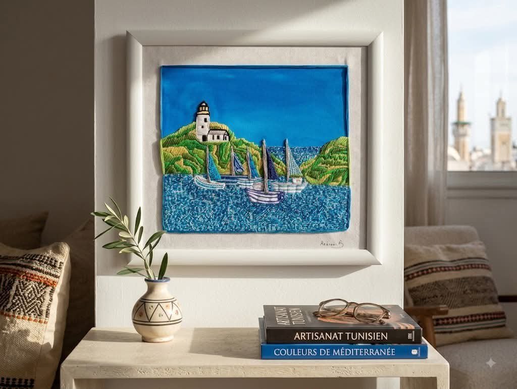 Tableau brodé à la main
