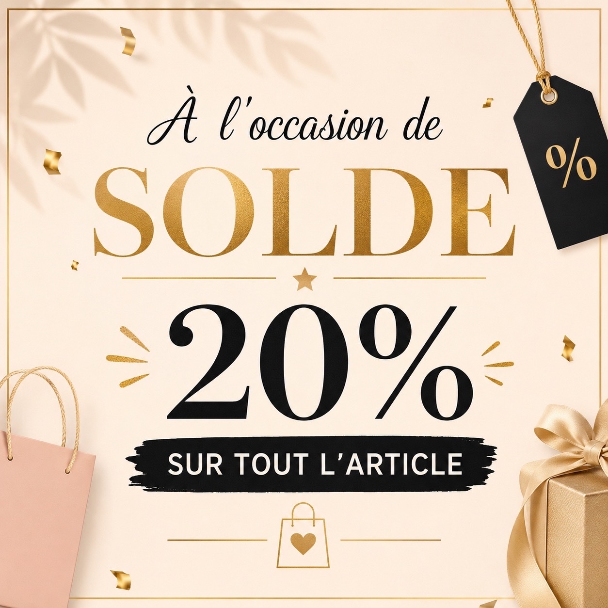 20% sur tout l'article