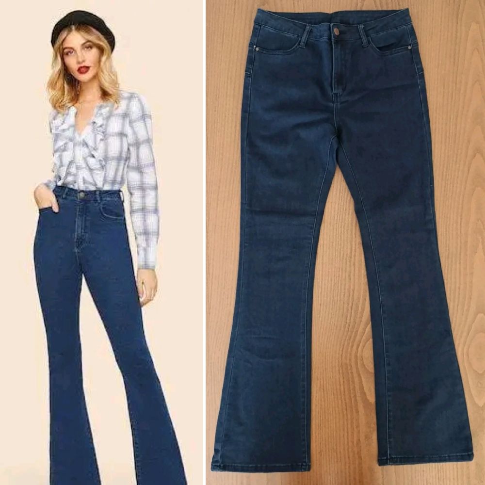 Jeans pate d'éléphant taille haute 