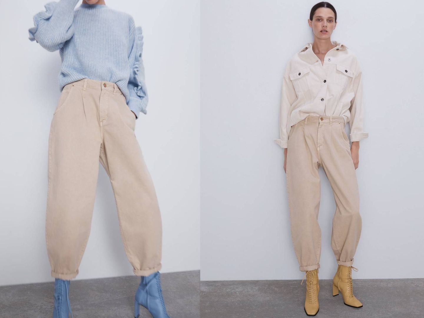  Zara slouchy nude