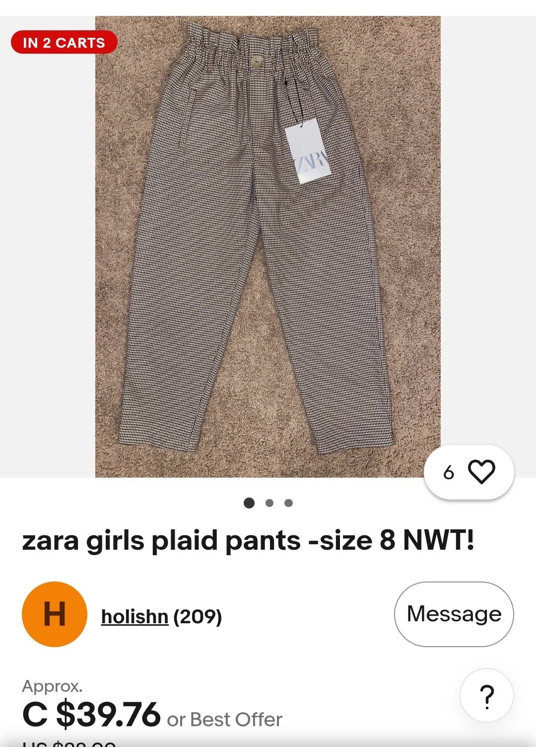 Pant  à cheville zara