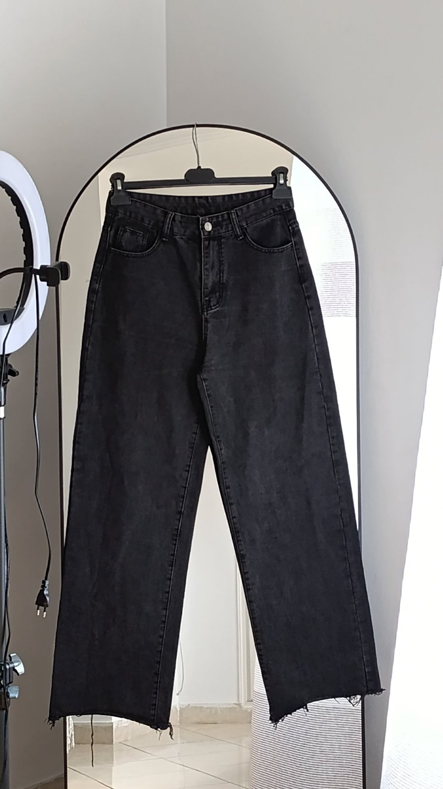 Jean large gris charbon 