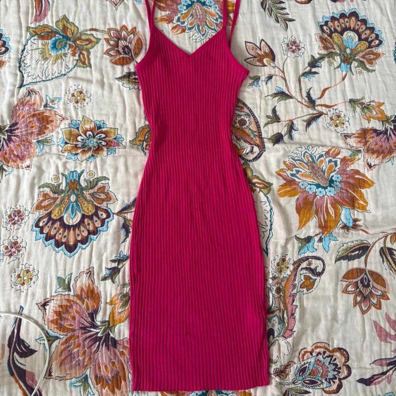 Robe midi zara rose fushia M
