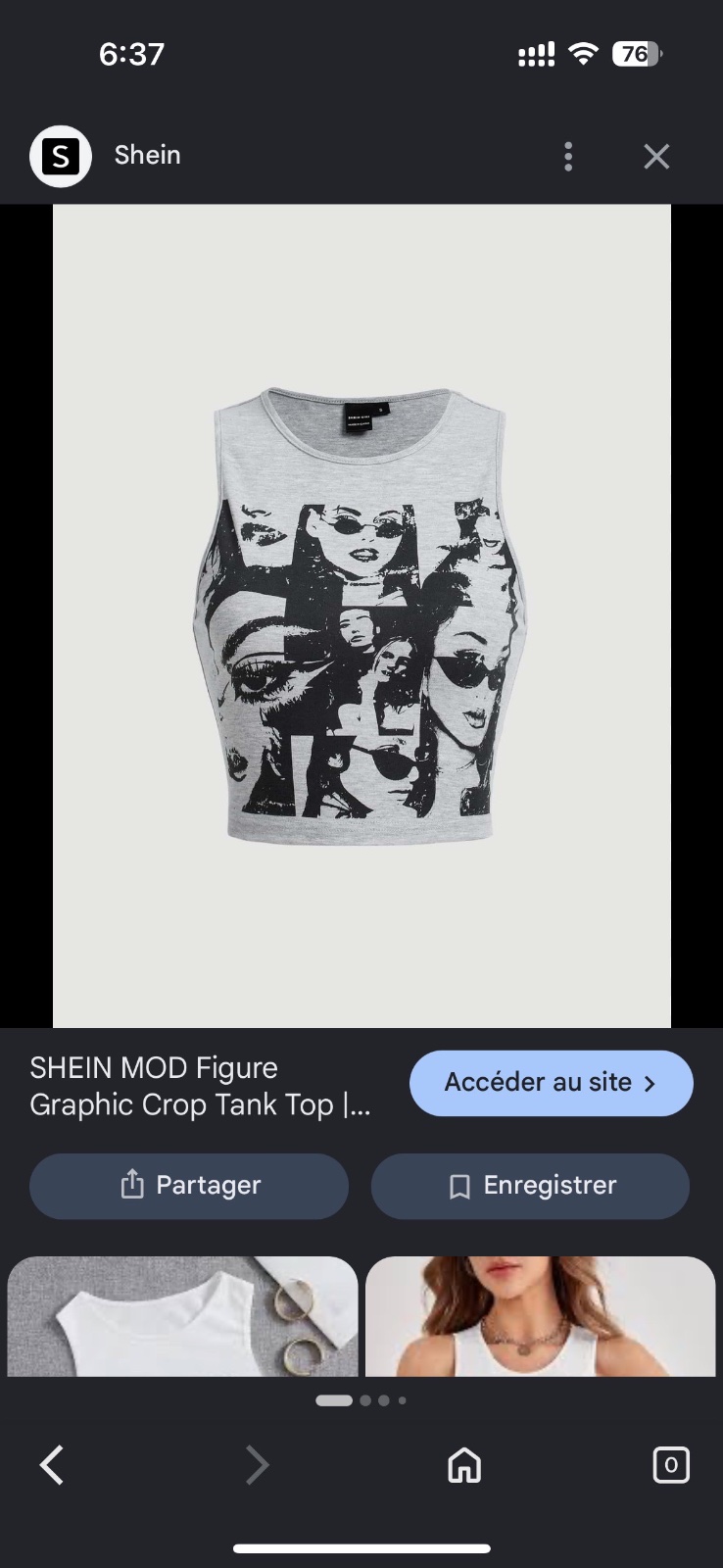 Crop top shein gris M