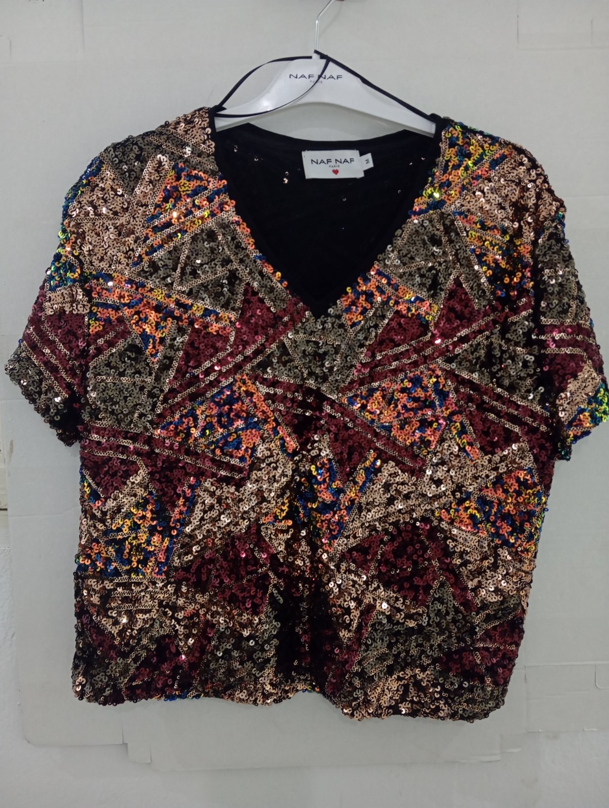  haut à sequins multicolores