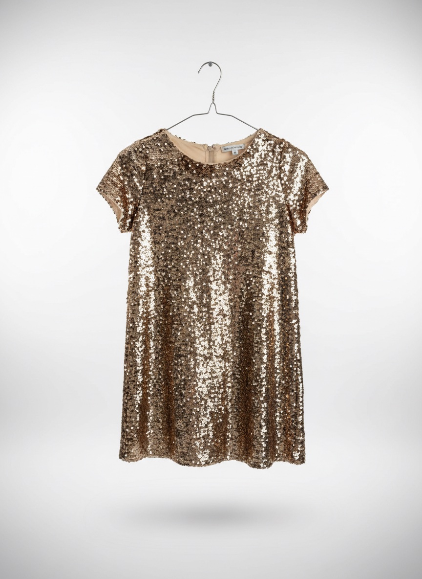 Robe zara doree en sequin 